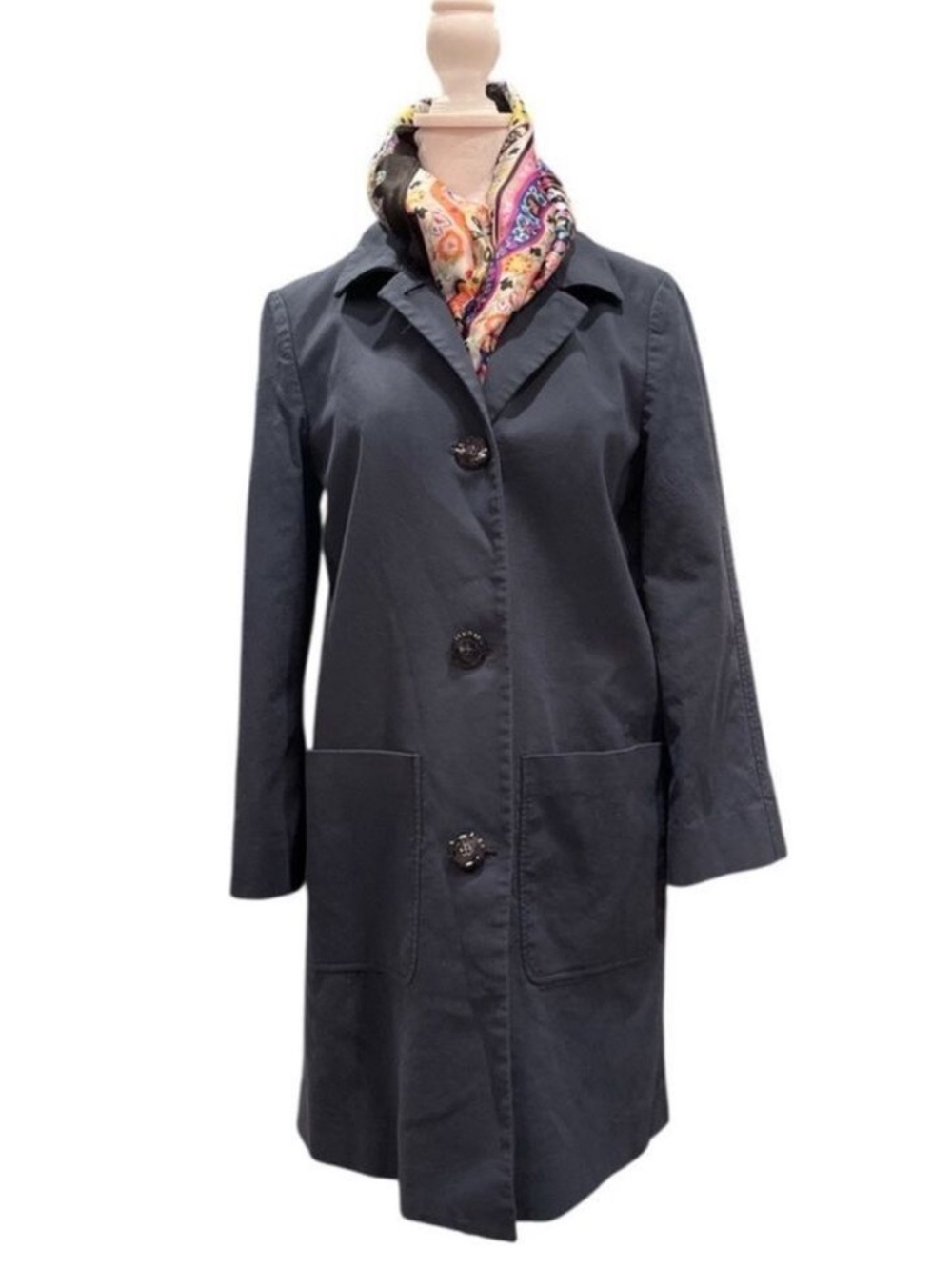 Paul & Shark Made in Italy Navy Cotton Coat EU 42 Women’s 6-8